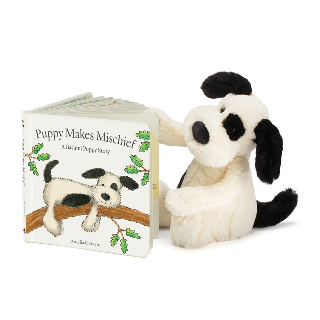 Image of Puppy Makes Mischief Book & Bashful Puppy Medium variant 1