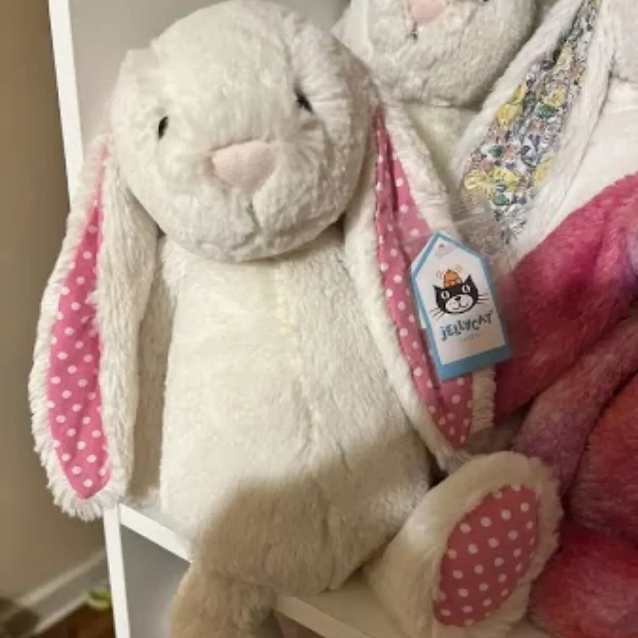 Bashful Strawberry Polka Dot Bunny