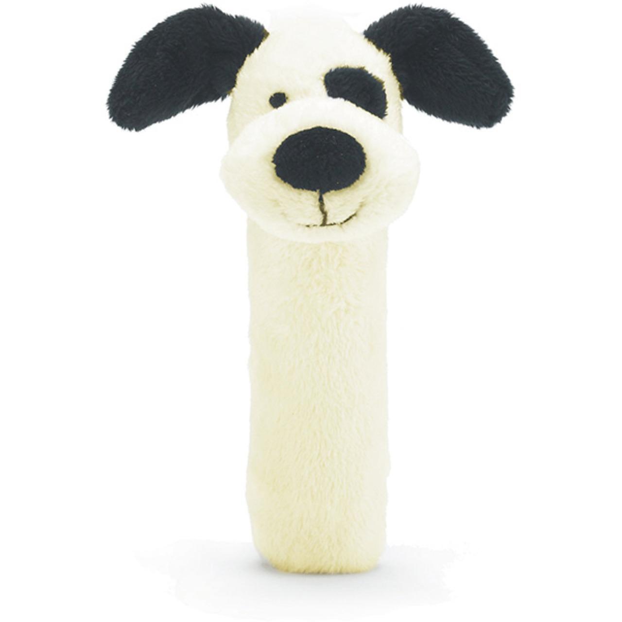 Image of Bashful Black & Cream Puppy Squeaker Toy variant 1