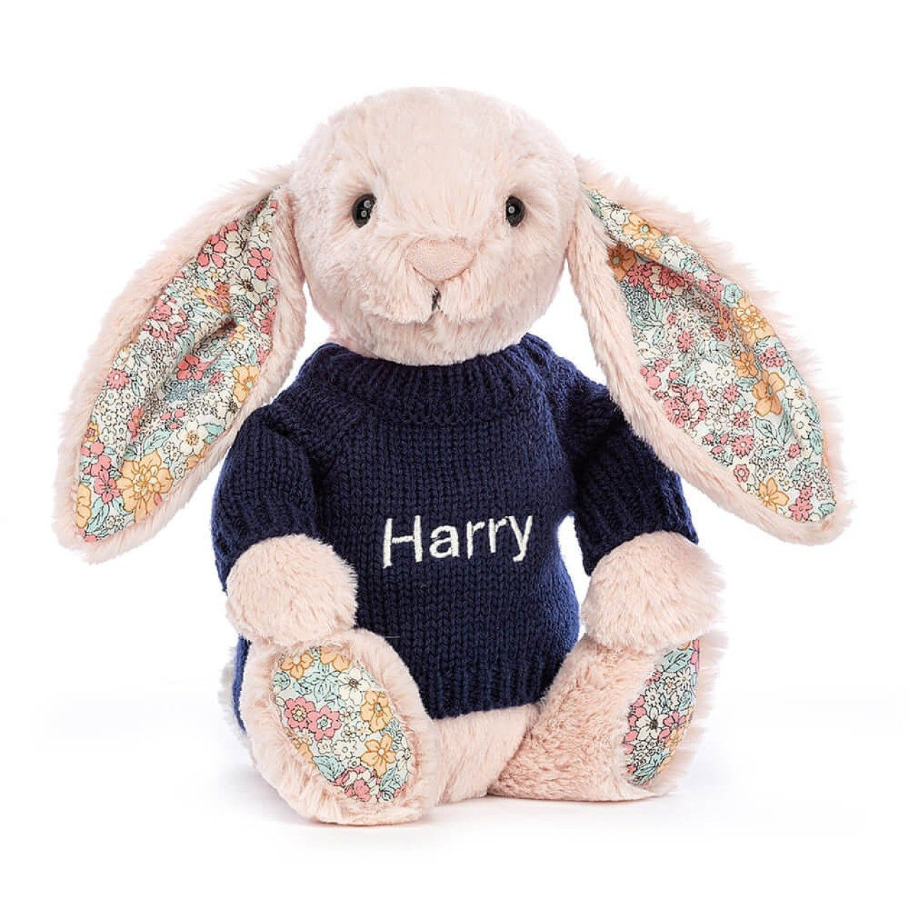 Image of Blossom Blush Bunny With Navy Personalised Jumper variant 1