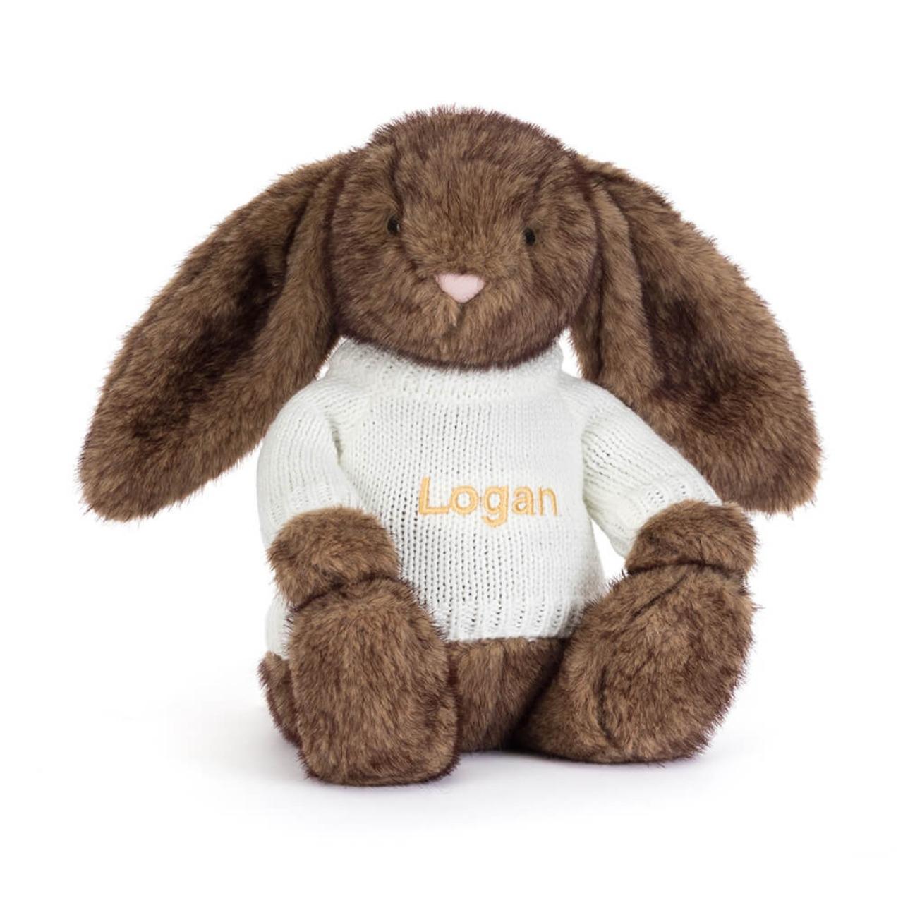 Image of Hoppleston Luxe Bunny with Personalised Cream Jumper variant 1