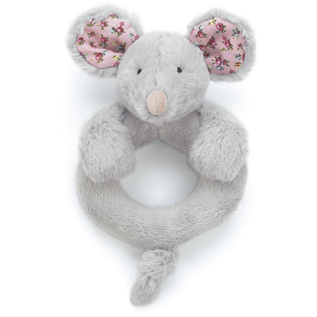 Image of Blossom Bashful Grey Mouse Ring Rattle variant 1