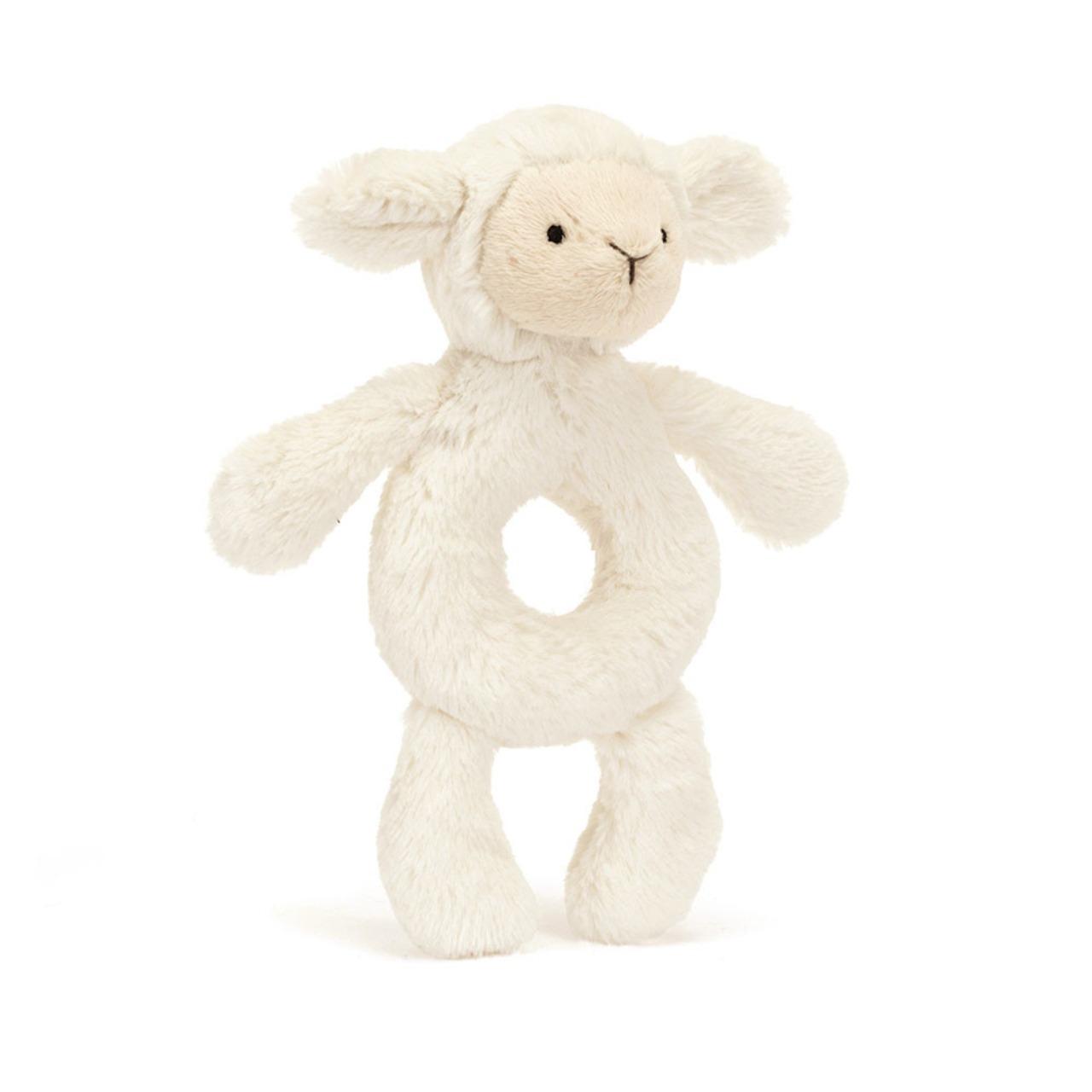 Image of Bashful Lamb Ring Rattle variant 1
