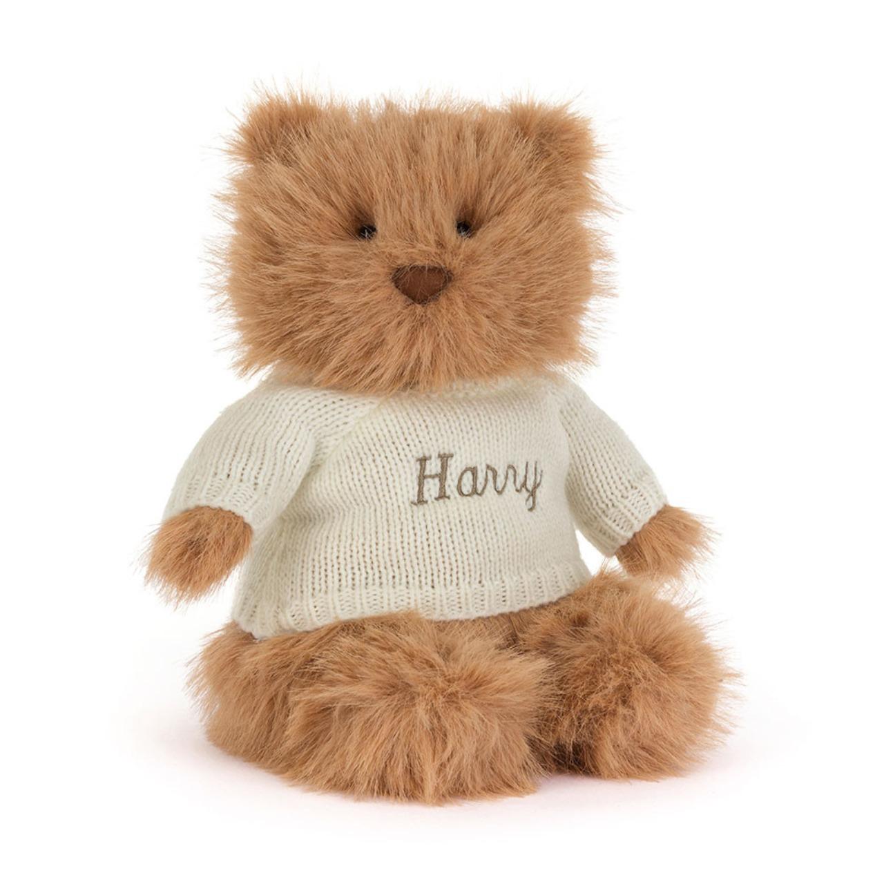 Image of Bartholomew Bear Bouffant with Personalized Cream Jumper variant 1