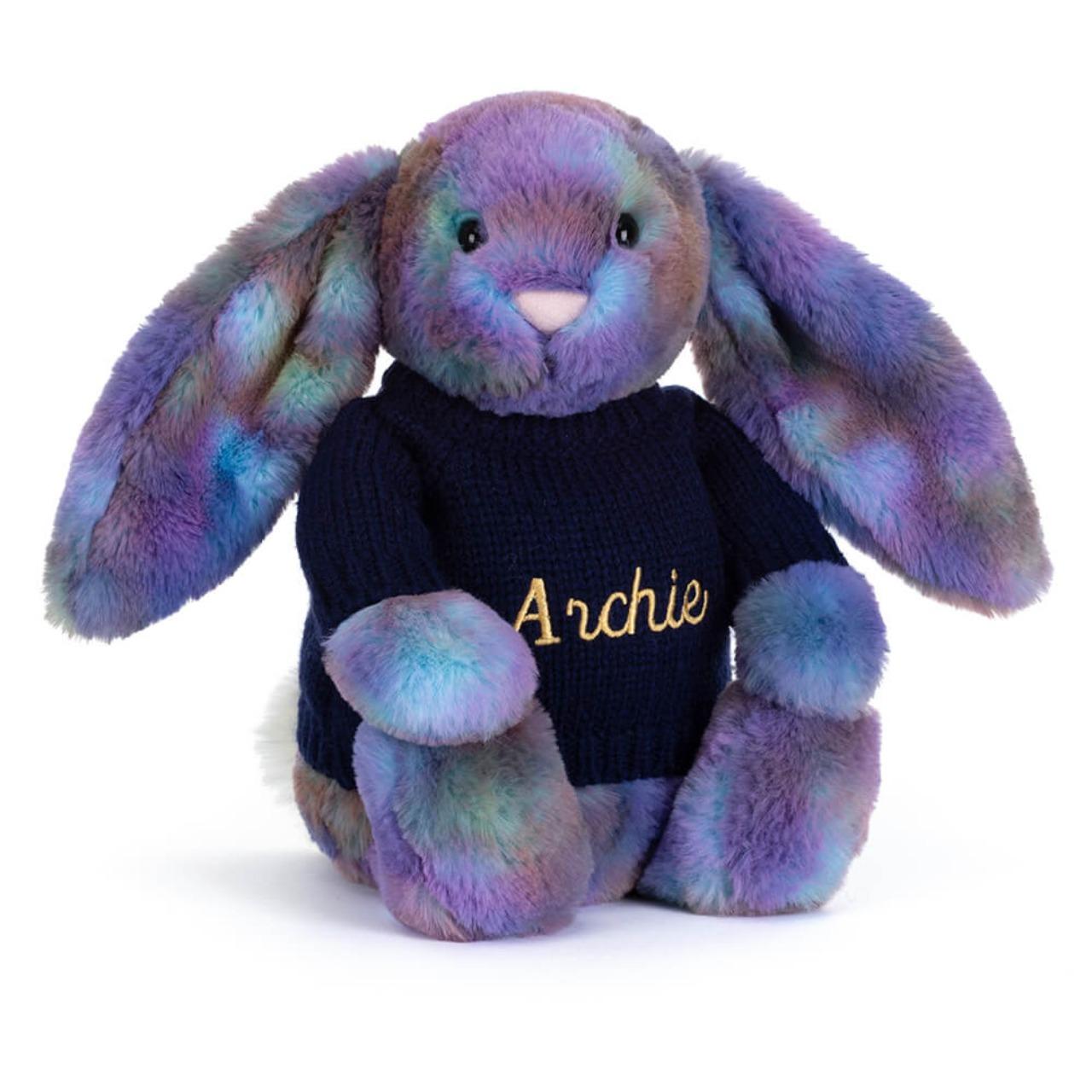 Image of Zodihop Luxe Bunny with Personalized Navy Jumper variant 1