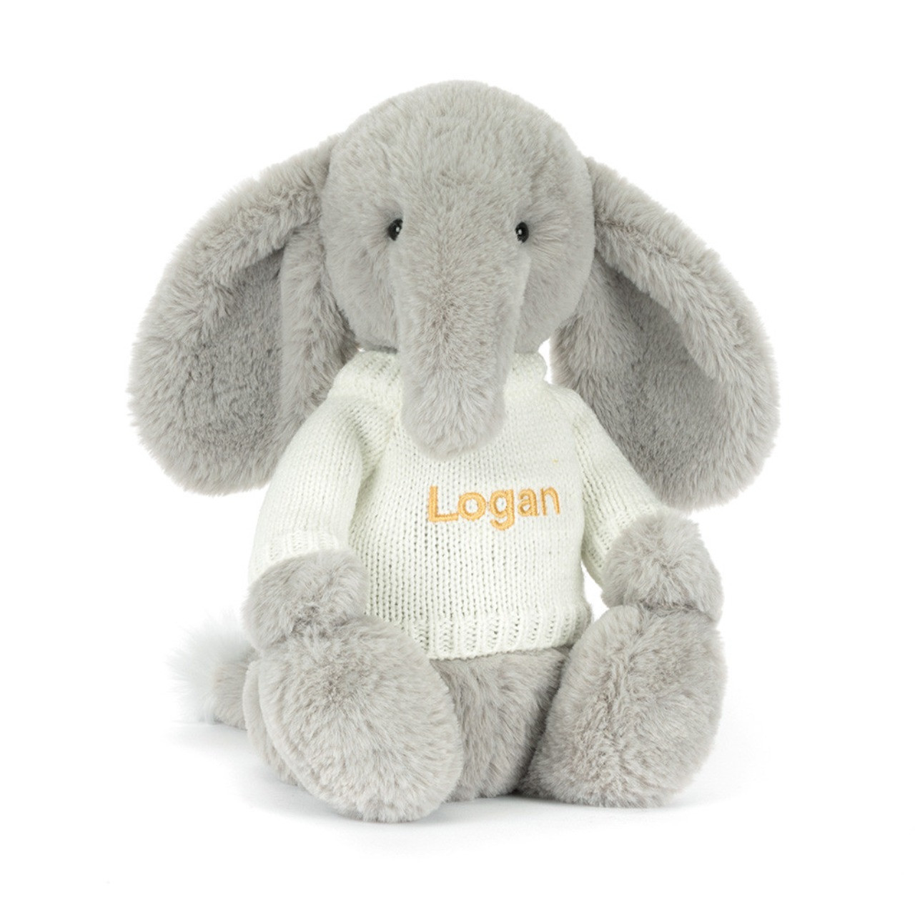 Image of Bashful Luxe Elephant Thuddeus With Personalized Cream Jumper variant 1